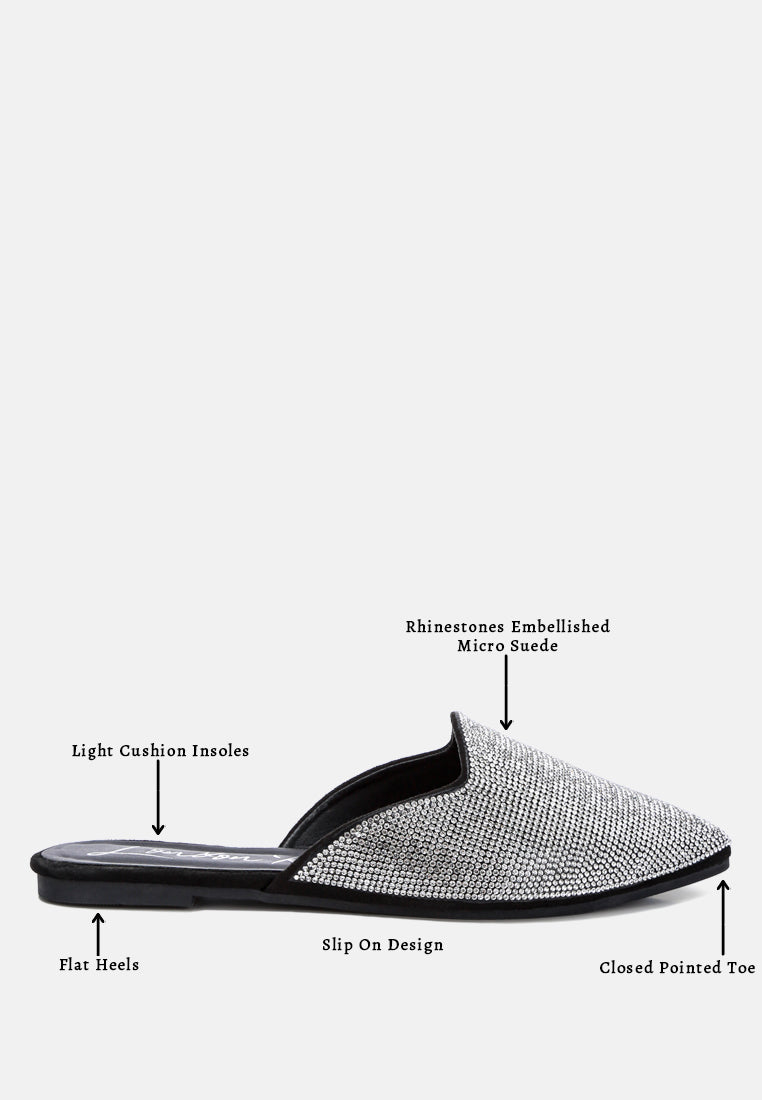 Mulan Rayen Rhinestones Embellished Mules
