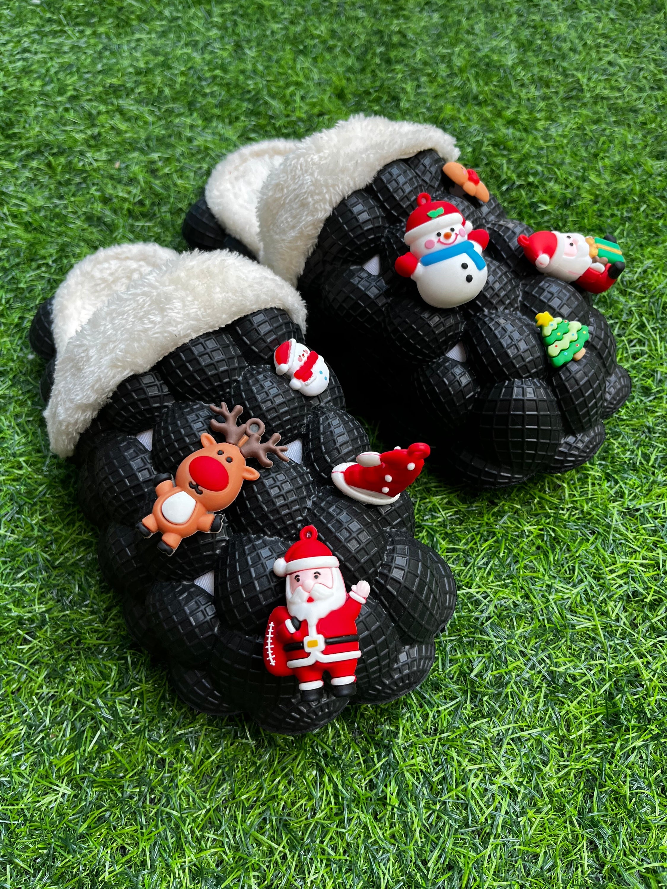 Bubble Christmas Slides (Black)