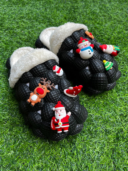 Bubble Christmas Slides (Black)