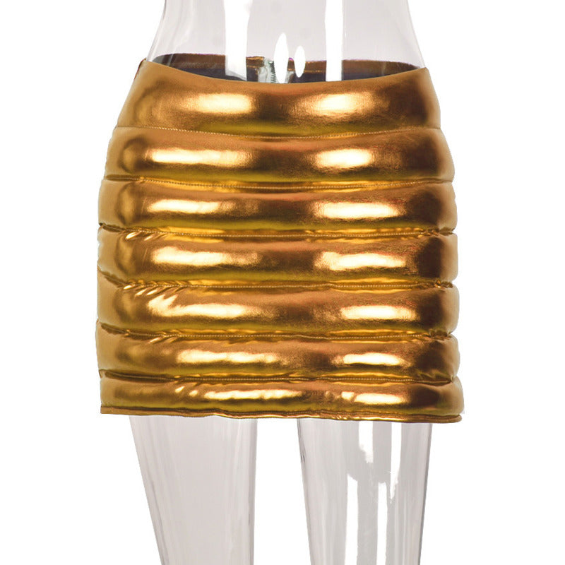 Cici Esteban Sheen Puffer Skirt