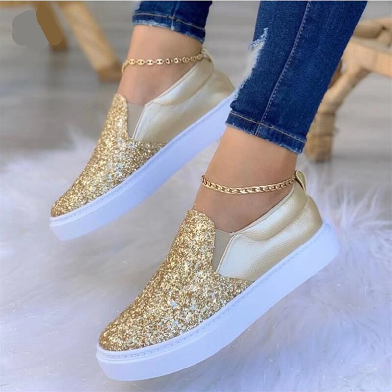 Sheila Crystal Flat Moccasin Loafers