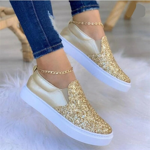 Sheila Crystal Flat Moccasin Loafers