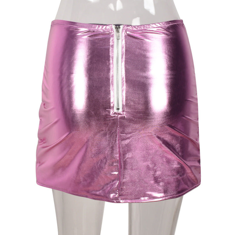 Cici Esteban Metallic Puffer Skirt