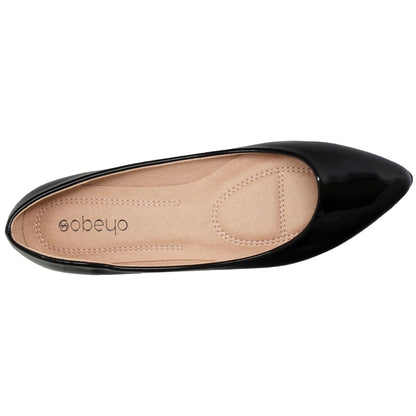 Gaia Patent Leather Pointed Toe Ballet Flat