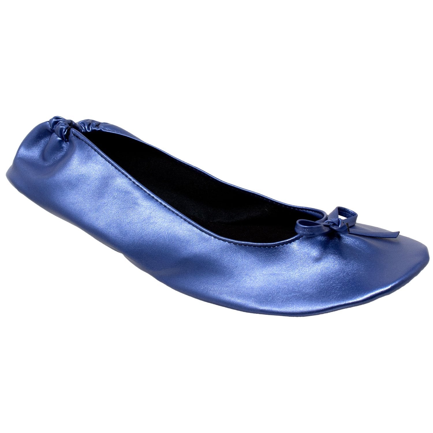 Gaia Ballet Flats Women's with Travel Pouch in Navy