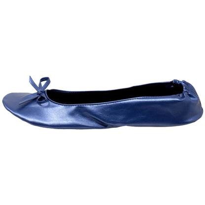 Gaia Ballet Flats Women's with Travel Pouch in Navy