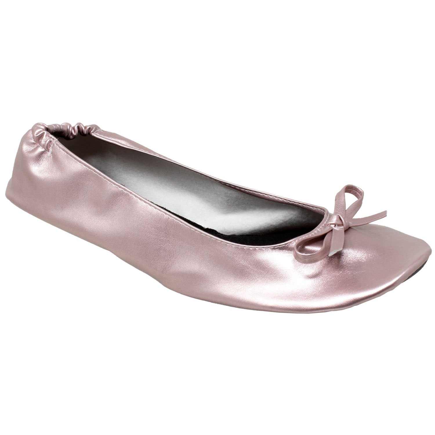 Gaia Ballet Flats Women's with Travel Pouch Rose Gold