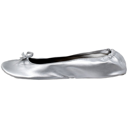 Gaia Ballet Flats Women's with Travel Pouch in Silver