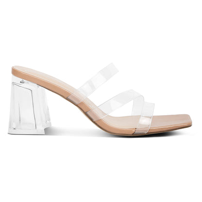 Chartz Multiple Straps Clear Heels