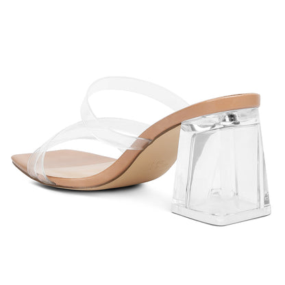 Chartz Multiple Straps Clear Heels