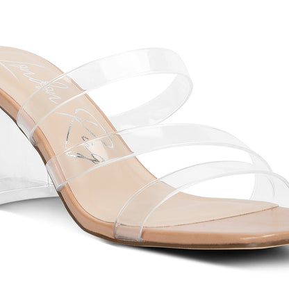 Chartz Multiple Straps Clear Heels