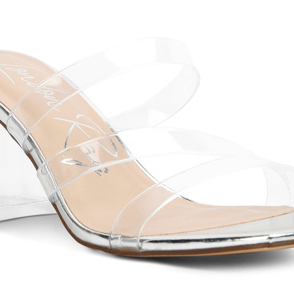 Chartz Multiple Straps Clear Heels