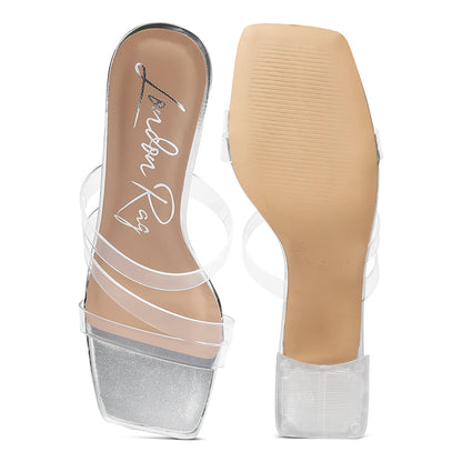 Chartz Multiple Straps Clear Heels