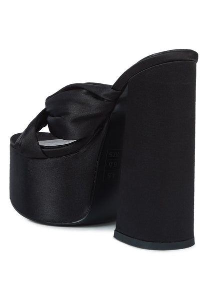 Ruse Strobing Knotted Chunky Platform Heels