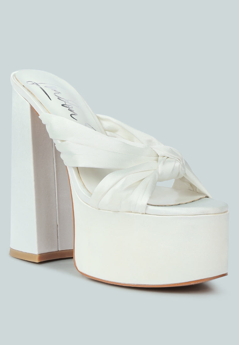 Ruse Strobing Knotted Chunky Platform Heels