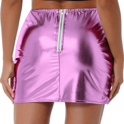 Cici Esteban Metallic A-Line Skirt
