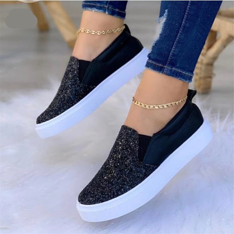 Sheila Crystal Flat Moccasin Loafers