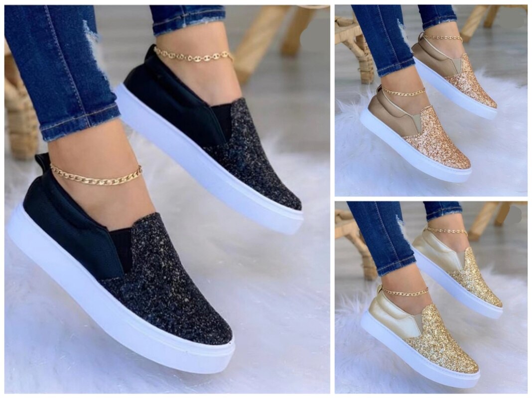 Sheila Crystal Flat Moccasin Loafers
