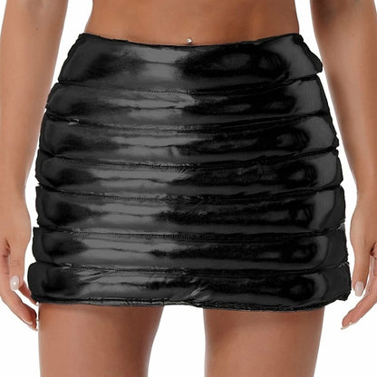 Cici Esteban Metallic A-Line Skirt