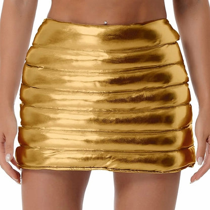 Cici Esteban Metallic A-Line Skirt