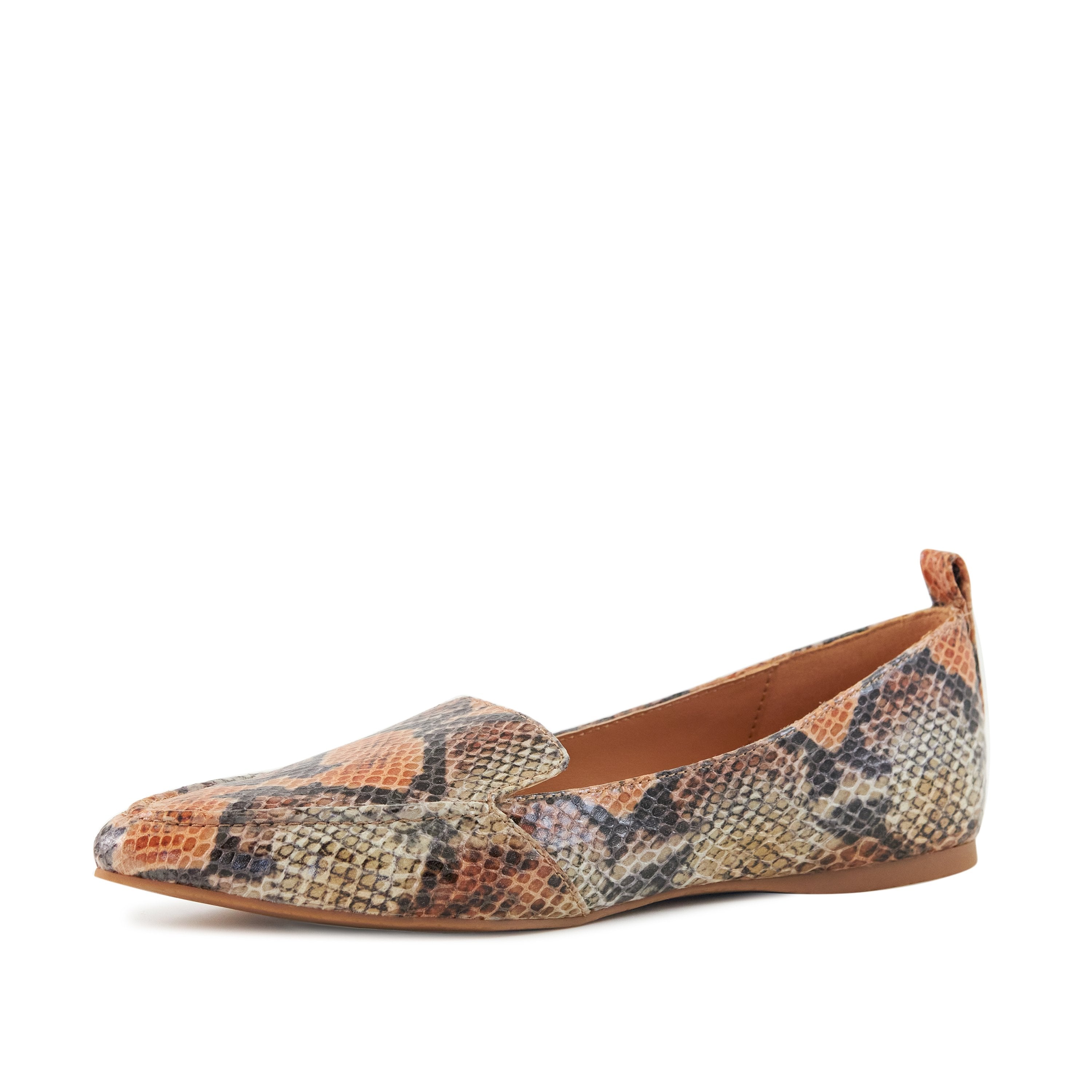 Socialite Flat (Orange Snake Skin)