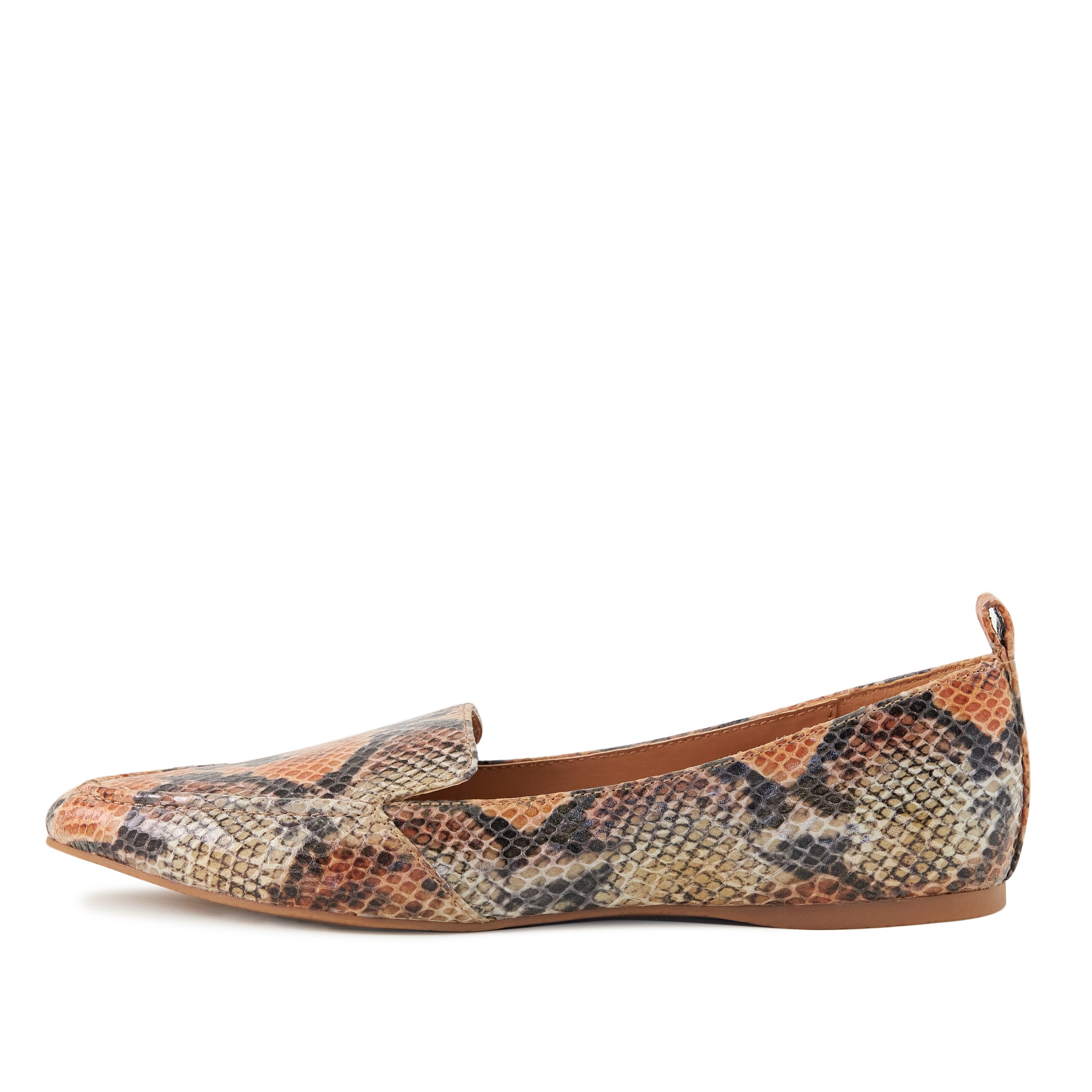 Socialite Flat (Orange Snake Skin)