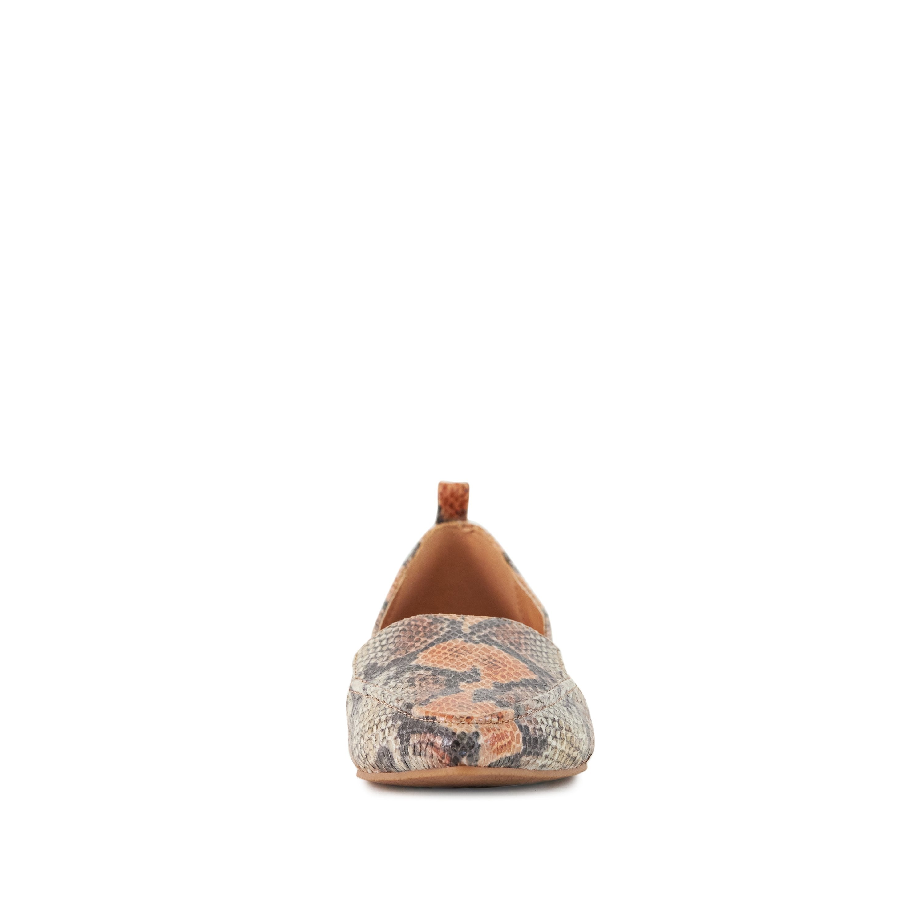 Socialite Flat (Orange Snake Skin)
