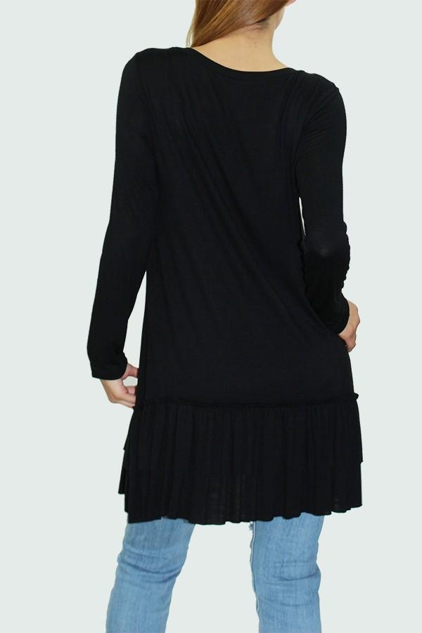 SAMMIE Long Sleeve Pleated Bottom Tunic Top