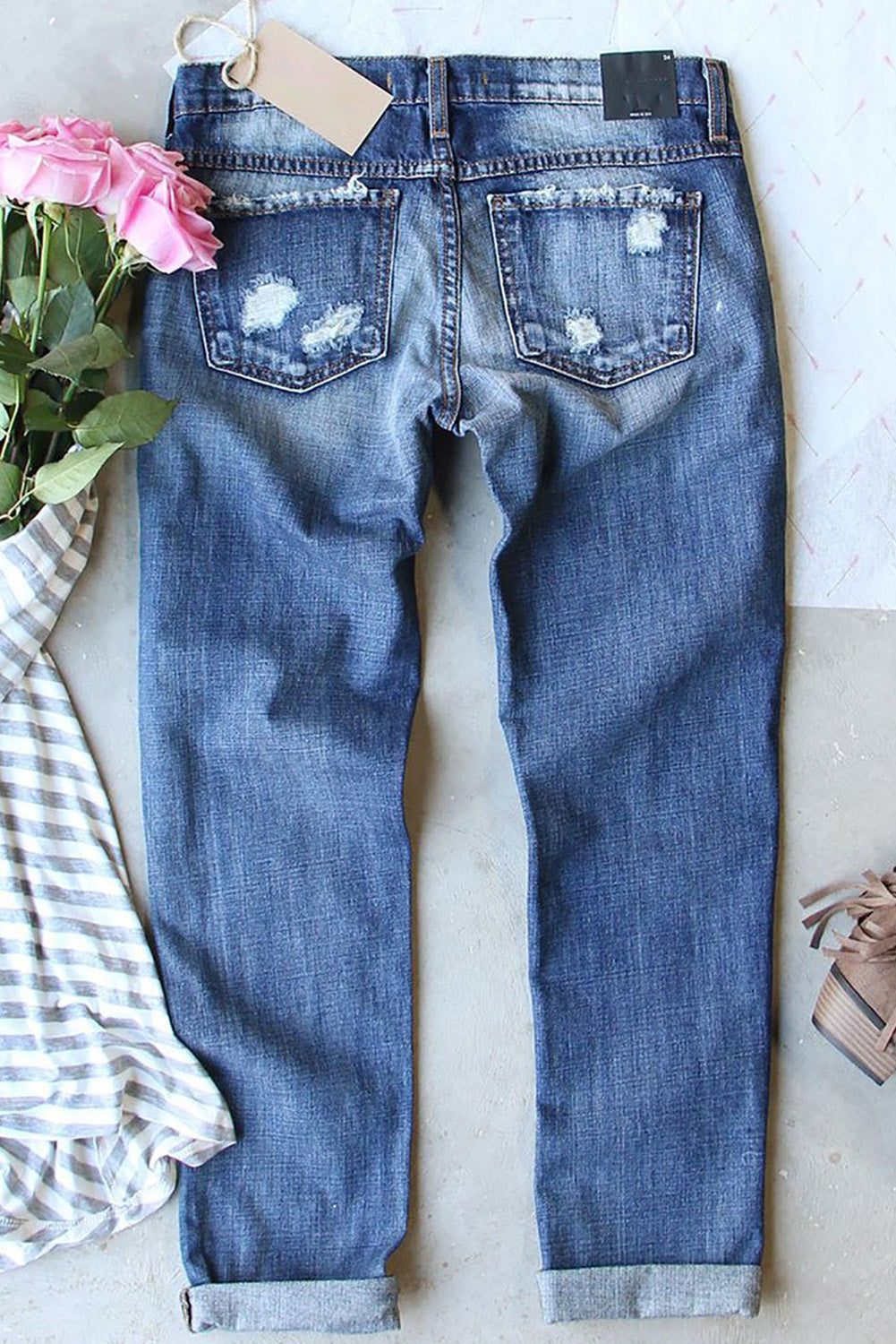Sheila Stark Mid-Rise American Flag Jeans