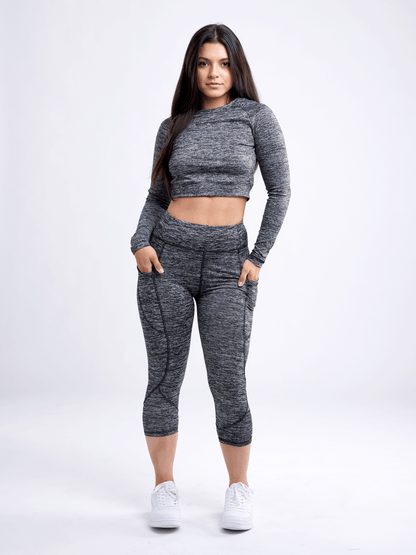 Mid-rise Capri Fitness Leggings With Side Pockets