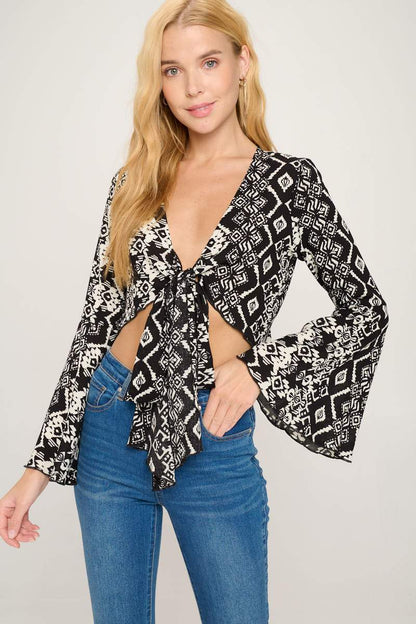 Bella Boho Crop Top with Front Tie
