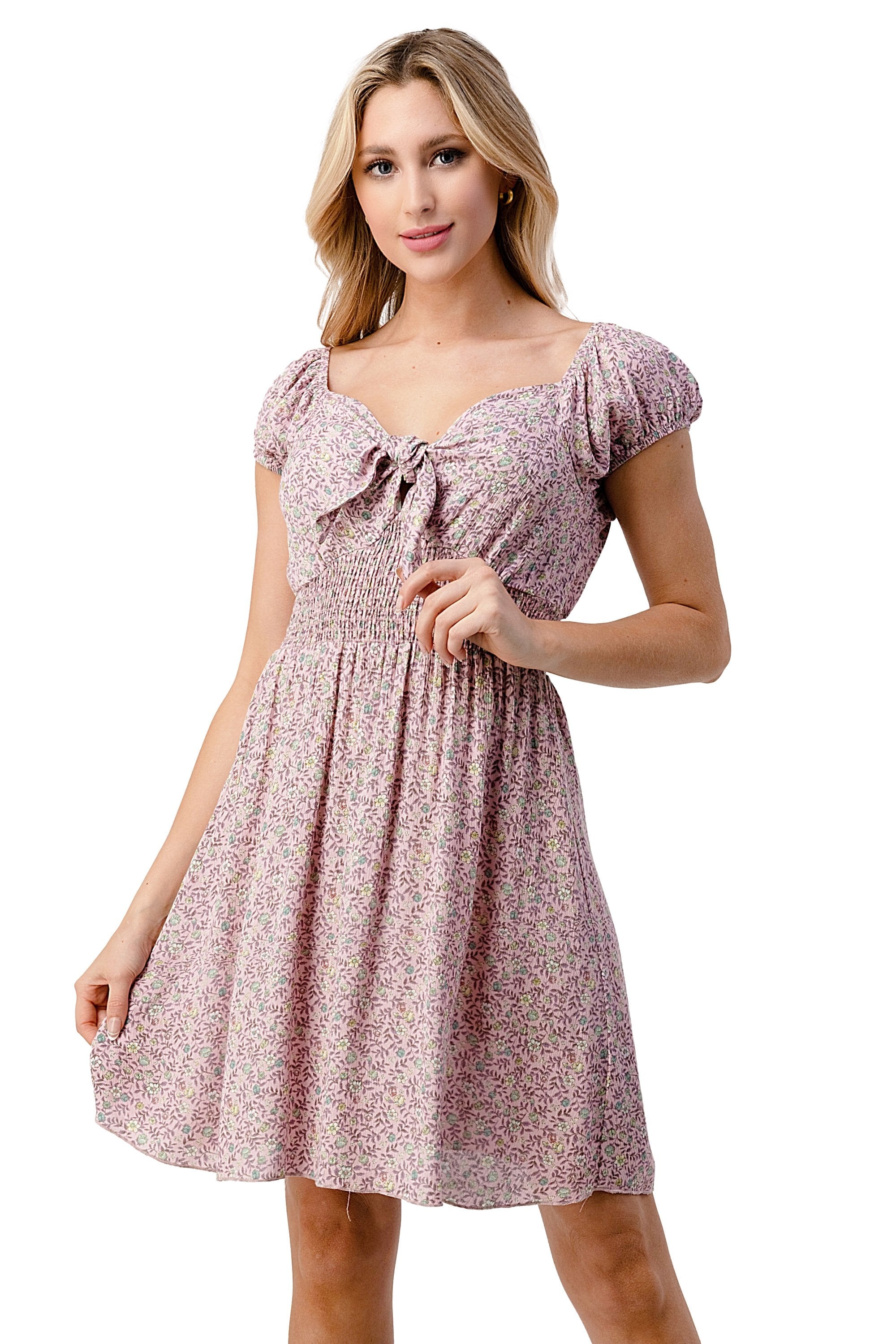 ARROW Bow Tie Sleeve Floral Emma Dress