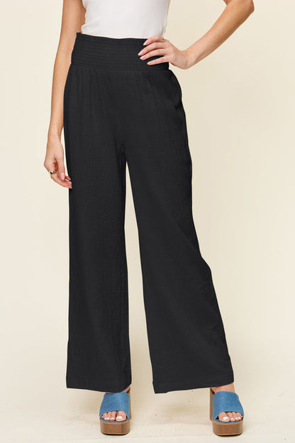 Harbor Ease Smocked Wide Leg Pants