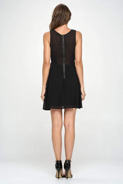 ARROW Women's Sleeveless Laser-Cut Fit and Flare Dress