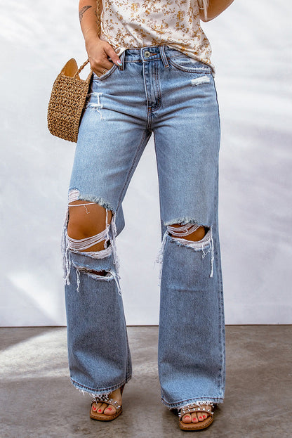 Amari Mendez Destroyed Wide Leg Jeans