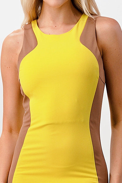 ARROW Sculpted Bodycon Mini Dress with Contrasting Panels