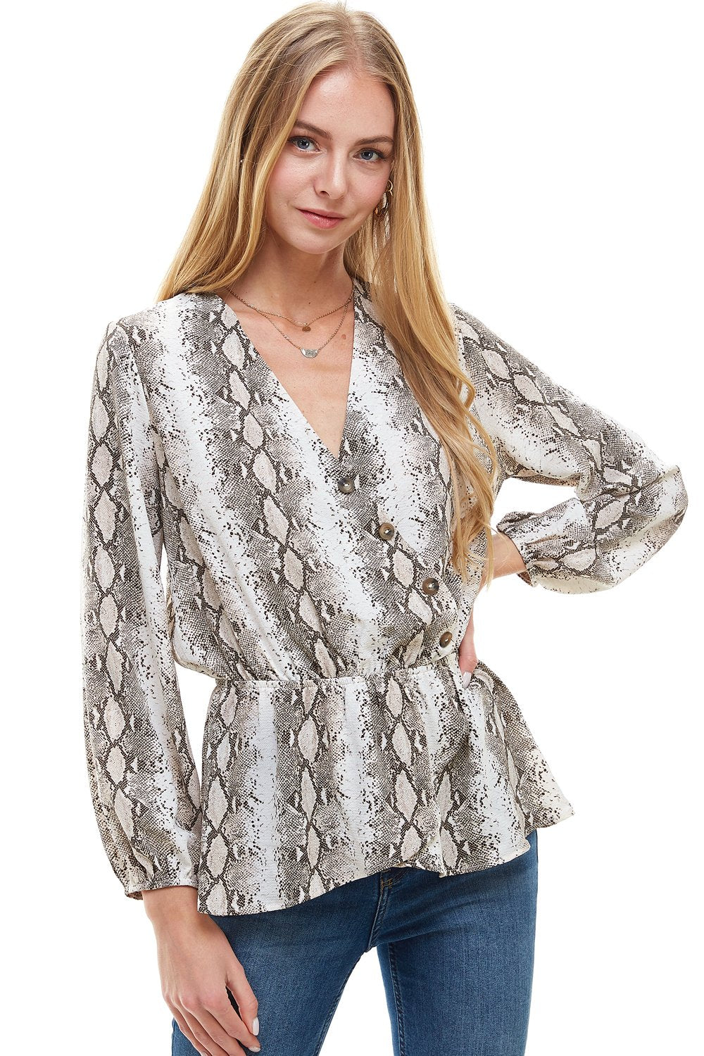 ARROW Snake V-Neck Blouse