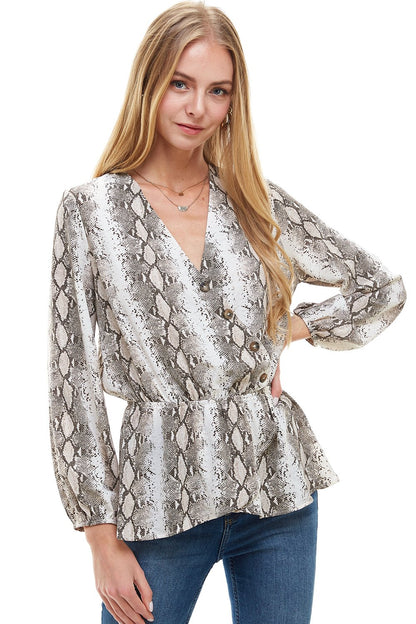 ARROW Snake V-Neck Blouse