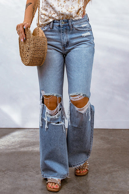 Amari Mendez Destroyed Wide Leg Jeans