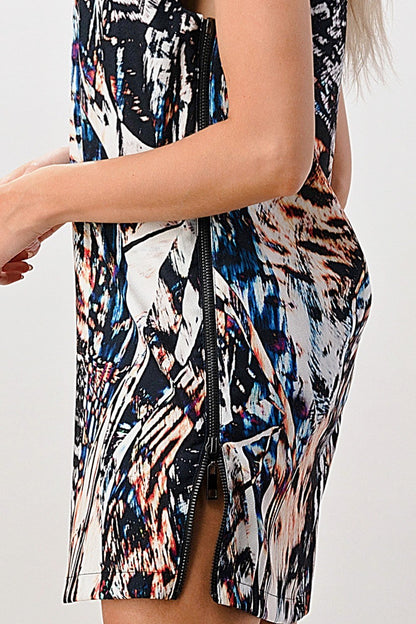 ARROW Abstract Print Cap-Sleeve Mini Dress