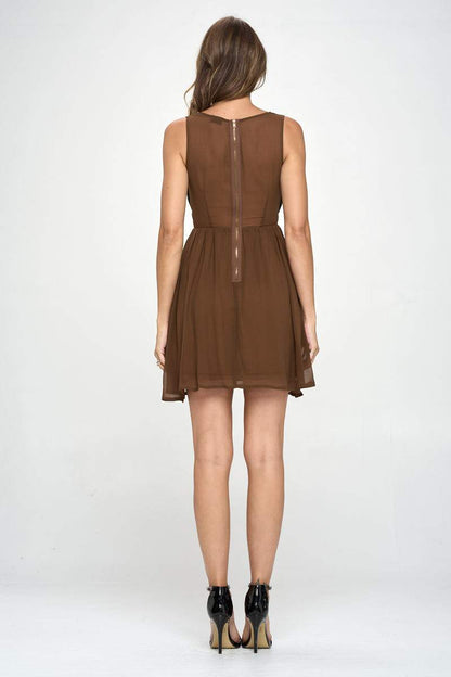ARROW Women's Sleeveless Laser-Cut Fit and Flare Dress