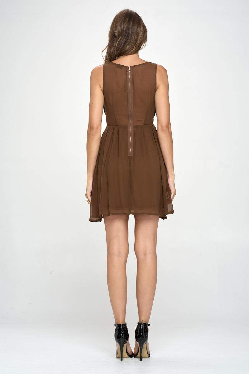ARROW Women's Sleeveless Laser-Cut Fit and Flare Dress