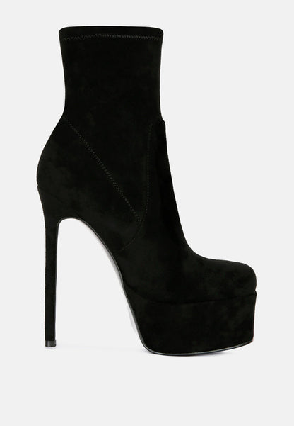 Strut High Heel Platform Ankle Boots