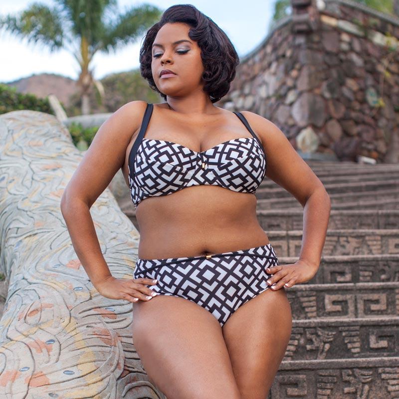 Sasha Fox Aztec High Waist Bikini Bottom