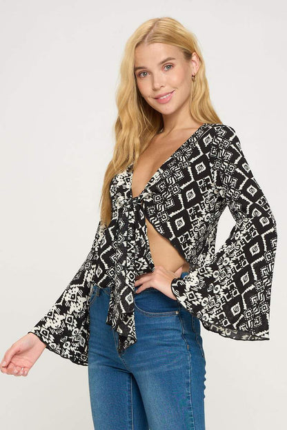 Bella Boho Crop Top with Front Tie