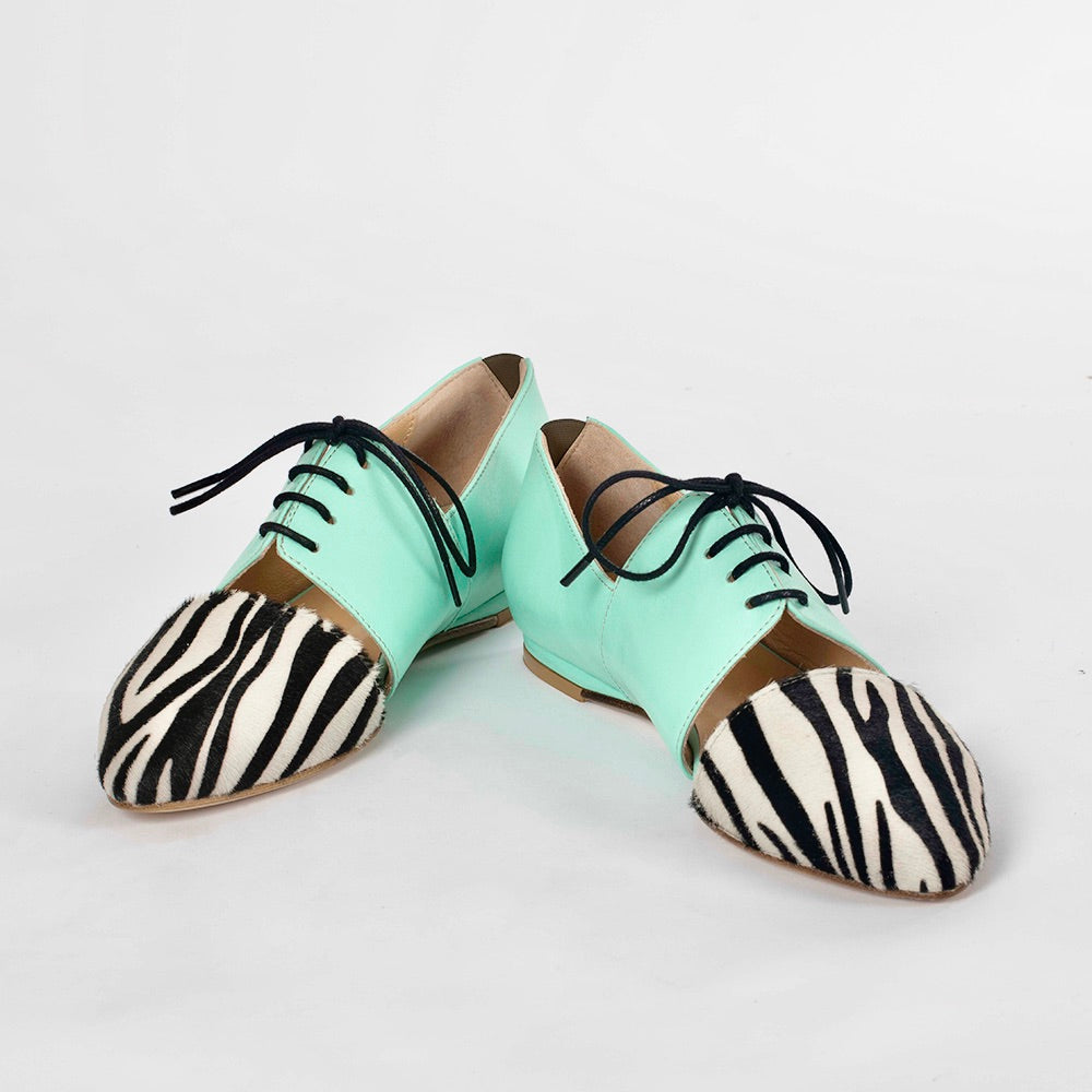 Nomad Calf Hair Leather Flat by Lordess