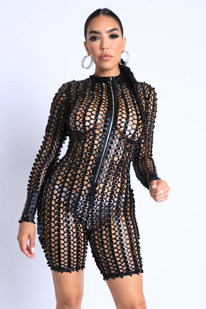 Paola Ramos Cutting Mesh Bodysuit