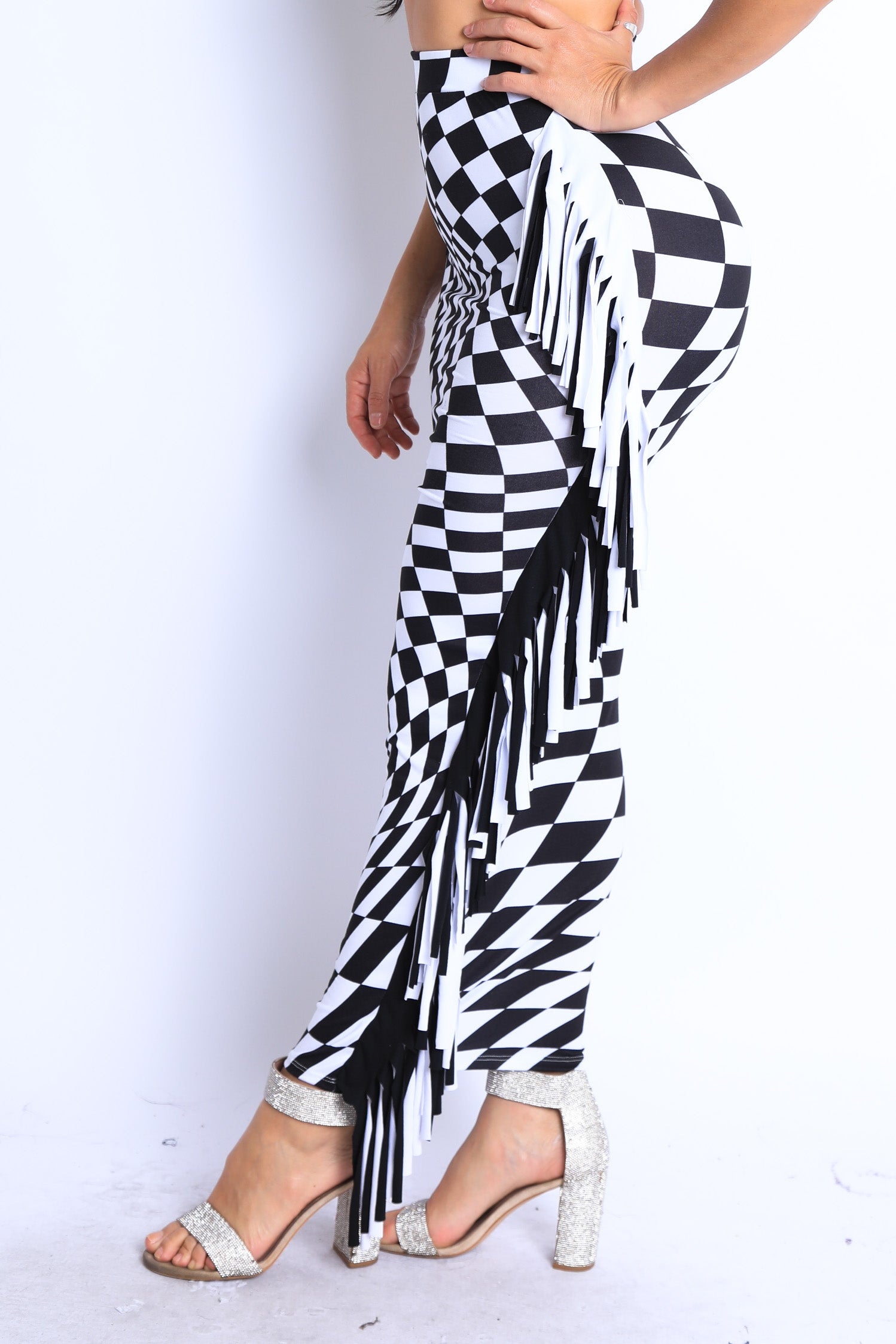 Pearl Monfried Checkered Pencil Skirt