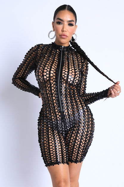 Paola Ramos Cutting Mesh Bodysuit