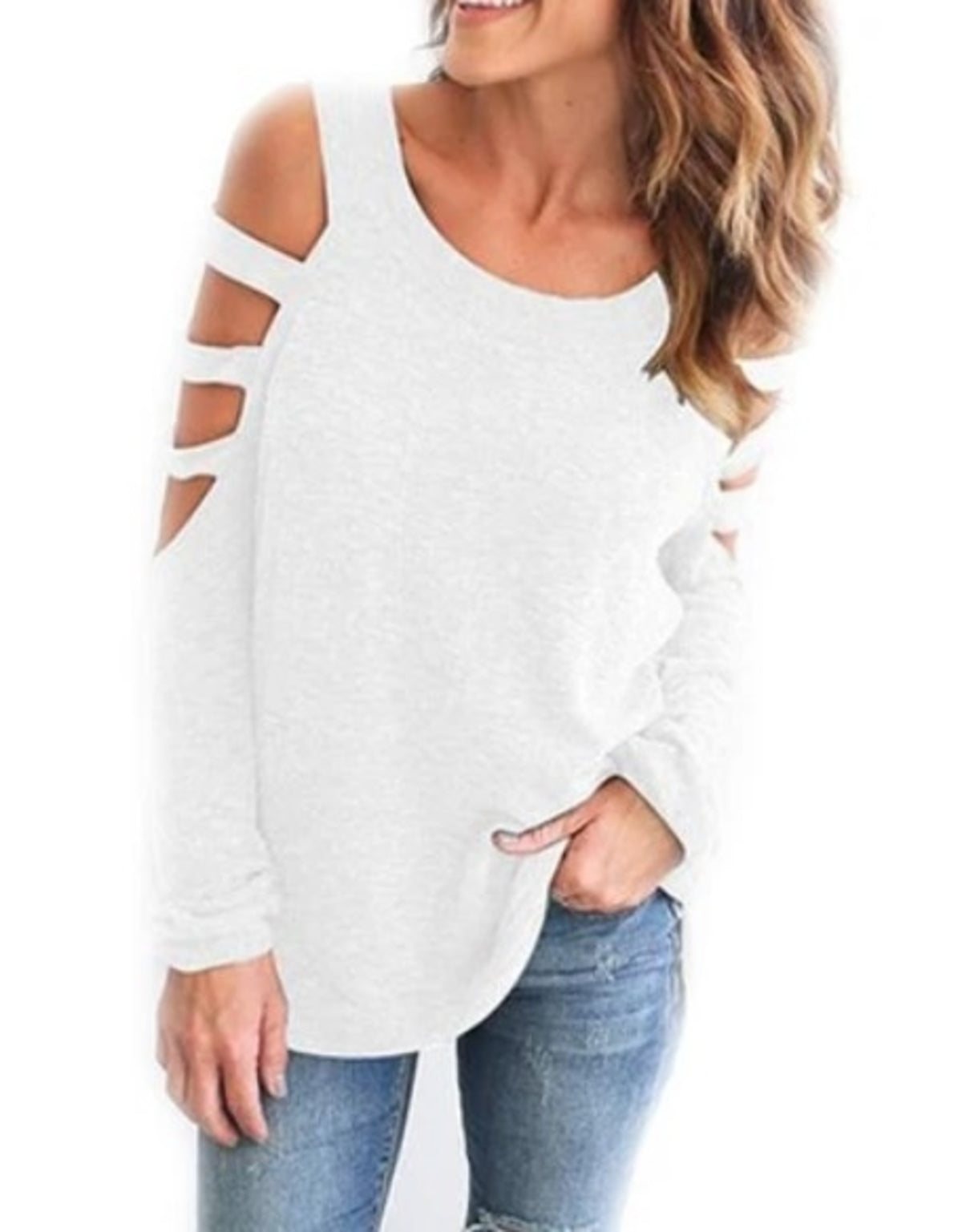 Elliot Open Shoulder Long Sleeve Top